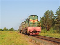 Пригородный поезд Воткинск - Ижевск на перегоне Кварса - Болгуры